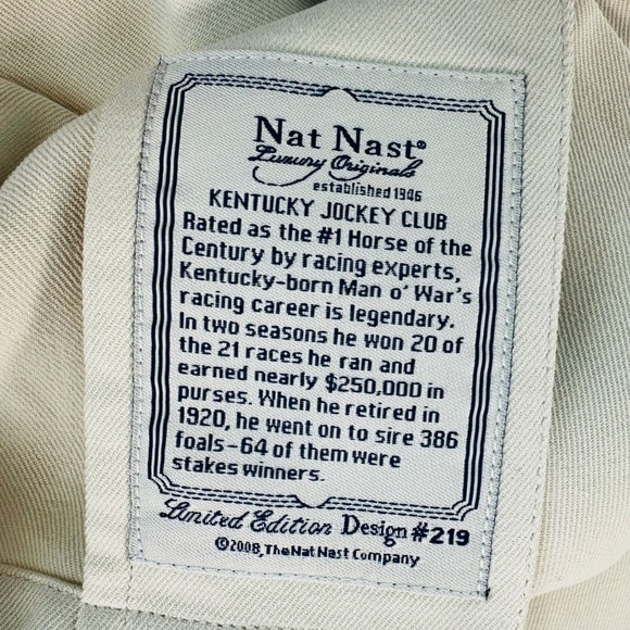 Vintage Nat Nast 100% Silk Camp Shirt Mens M Kentucky Jockey Club Horse Race - Picture 7 of 13